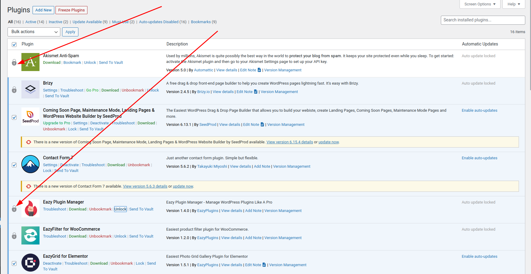 Lock Plugin EazyPlugins